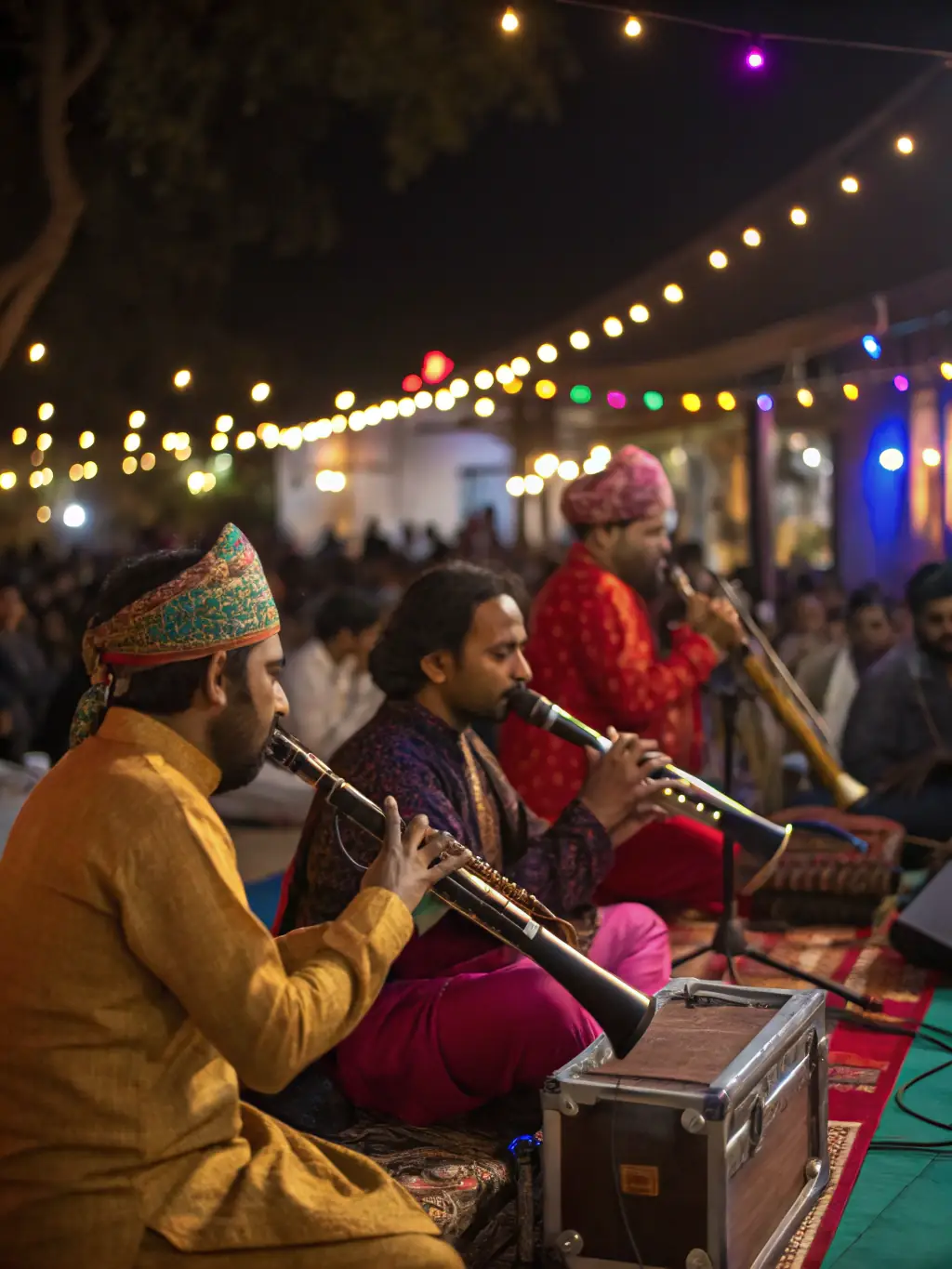 A dynamic image of a musical performance during one of ASS COMITE FETES BOQUEHO's events, capturing the excitement and cultural richness.