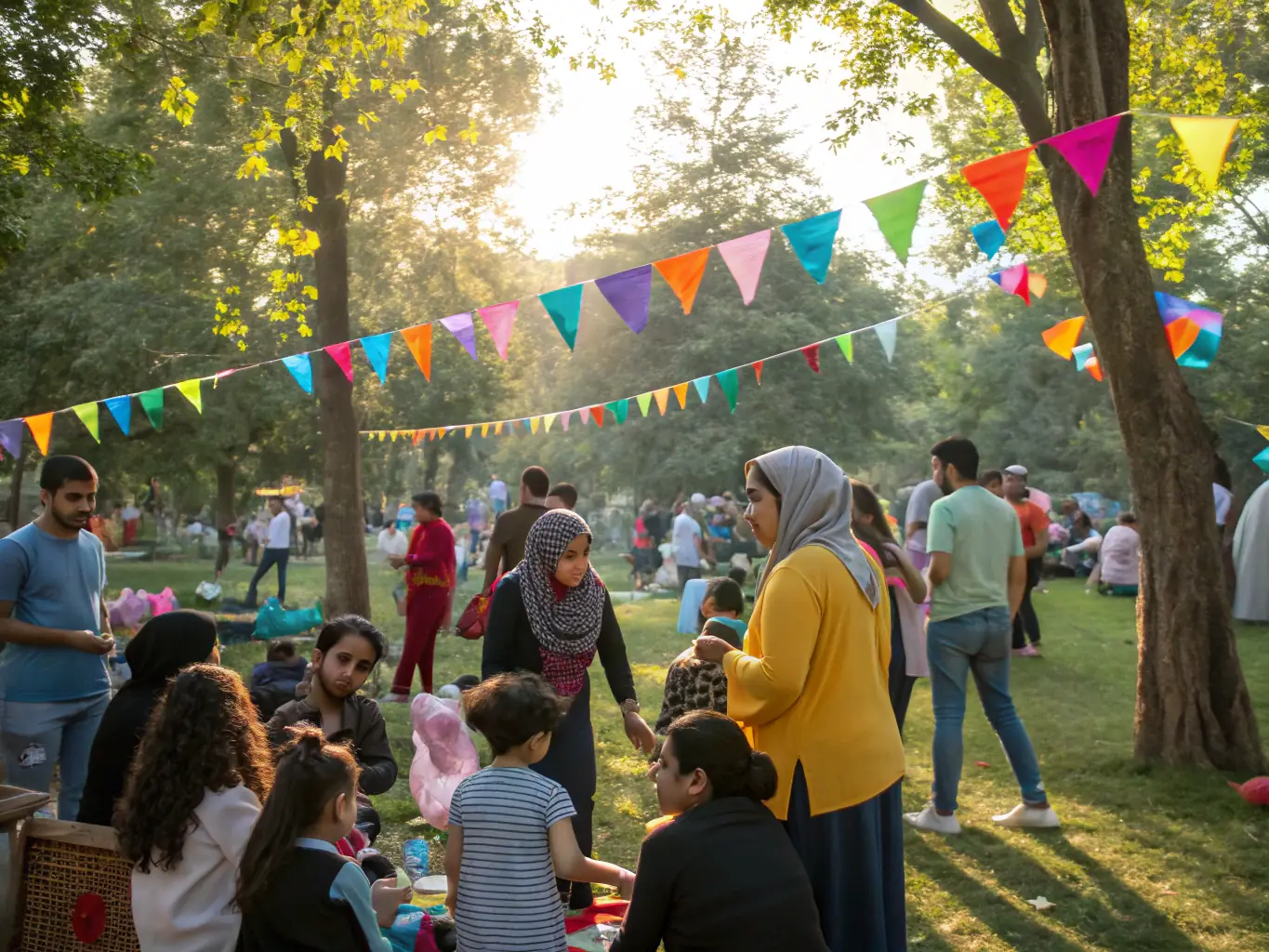An engaging image of a community gathering organized by ASS COMITE FETES BOQUEHO, with people of all ages participating in games, activities, and socializing.